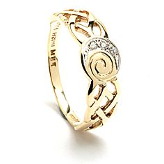 Diamond Celtic Spiral Ring