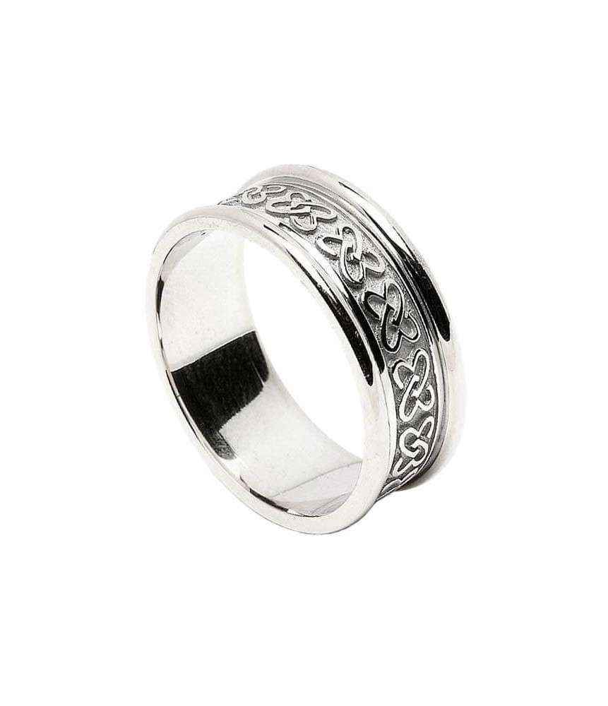 Celtic Hearts Wedding Band with Trim | Celtic Rings Ltd