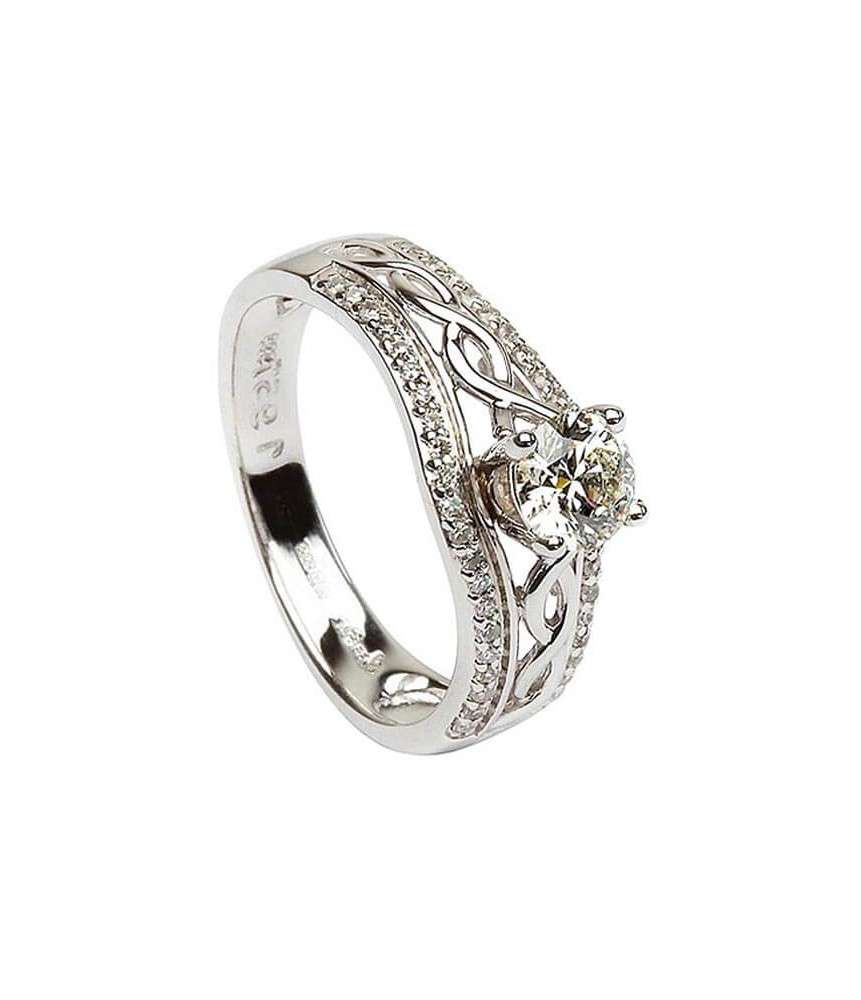 Celtic Knot Engagement Ring with Solitaire Diamond